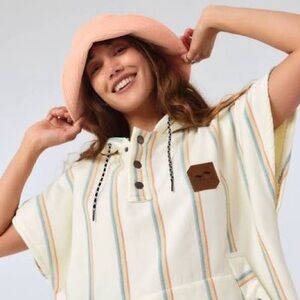 Baja Stripe Fouta Lightweight Turkish Poncho